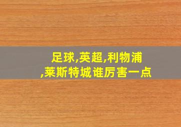 足球,英超,利物浦,莱斯特城谁厉害一点