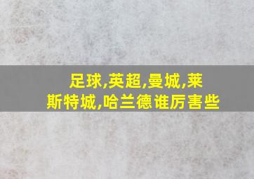 足球,英超,曼城,莱斯特城,哈兰德谁厉害些