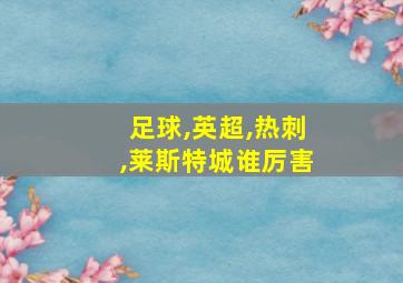 足球,英超,热刺,莱斯特城谁厉害