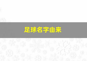 足球名字由来