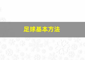 足球基本方法