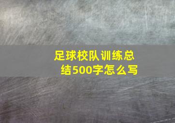 足球校队训练总结500字怎么写