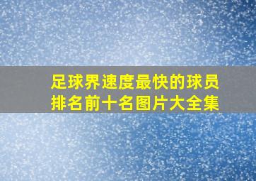 足球界速度最快的球员排名前十名图片大全集