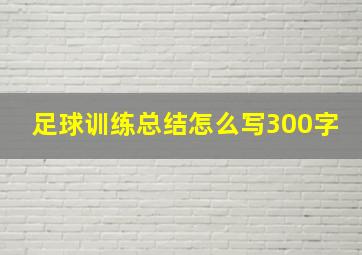 足球训练总结怎么写300字