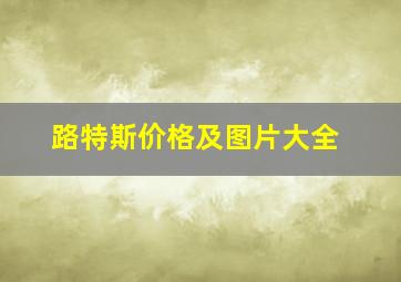 路特斯价格及图片大全