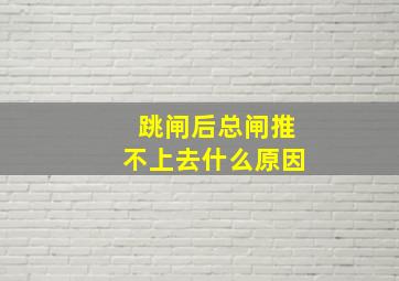 跳闸后总闸推不上去什么原因