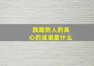 践踏别人的真心的成语是什么