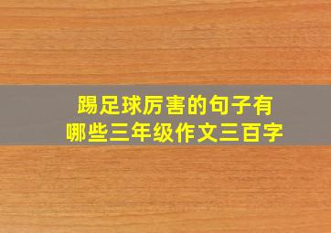 踢足球厉害的句子有哪些三年级作文三百字