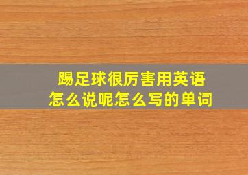 踢足球很厉害用英语怎么说呢怎么写的单词