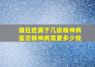 躁狂症属于几级精神病鉴定精神病需要多少钱