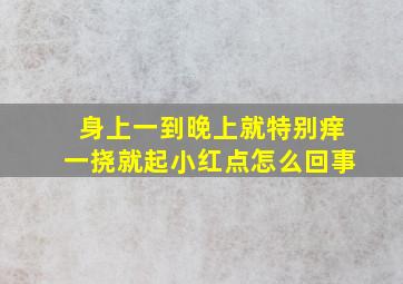 身上一到晚上就特别痒一挠就起小红点怎么回事