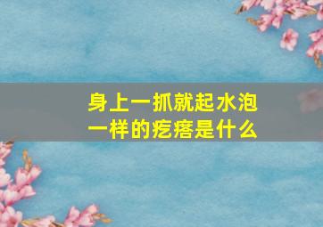 身上一抓就起水泡一样的疙瘩是什么