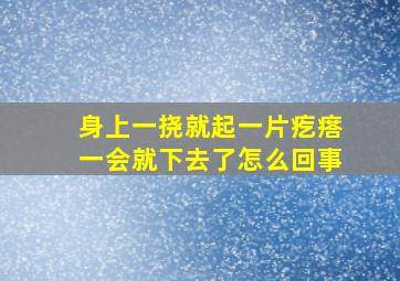 身上一挠就起一片疙瘩一会就下去了怎么回事