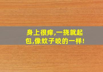 身上很痒,一挠就起包,像蚊子咬的一样!