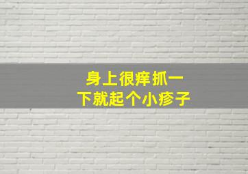 身上很痒抓一下就起个小疹子