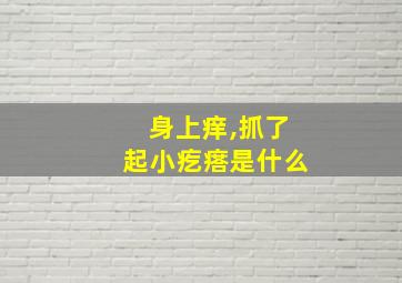 身上痒,抓了起小疙瘩是什么