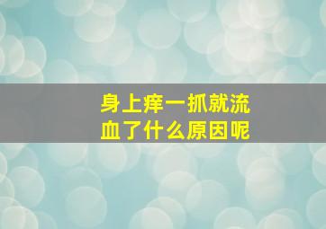 身上痒一抓就流血了什么原因呢