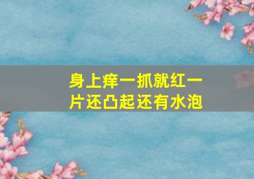 身上痒一抓就红一片还凸起还有水泡