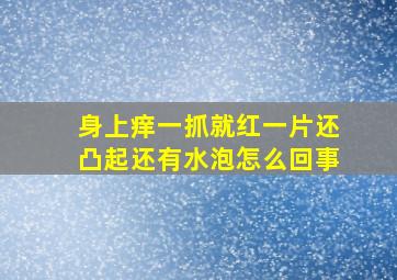 身上痒一抓就红一片还凸起还有水泡怎么回事