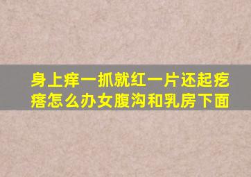 身上痒一抓就红一片还起疙瘩怎么办女腹沟和乳房下面