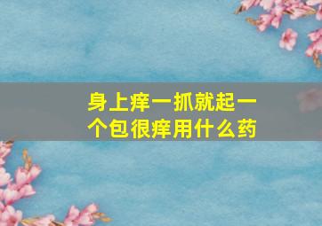 身上痒一抓就起一个包很痒用什么药