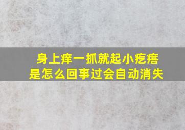 身上痒一抓就起小疙瘩是怎么回事过会自动消失