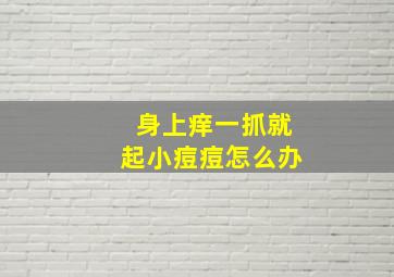 身上痒一抓就起小痘痘怎么办