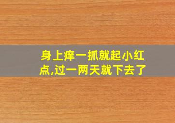 身上痒一抓就起小红点,过一两天就下去了