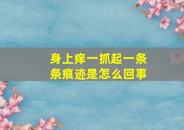 身上痒一抓起一条条痕迹是怎么回事