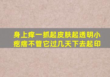 身上痒一抓起皮肤起透明小疙瘩不管它过几天下去起印