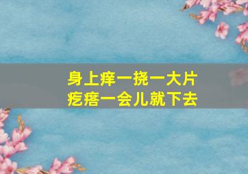 身上痒一挠一大片疙瘩一会儿就下去