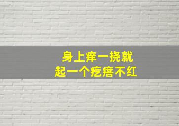 身上痒一挠就起一个疙瘩不红