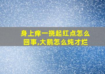 身上痒一挠起红点怎么回事,大鹅怎么炖才烂