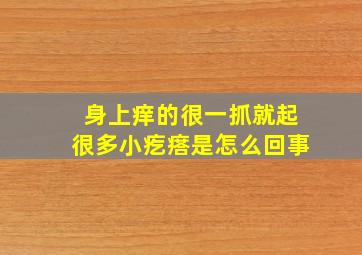 身上痒的很一抓就起很多小疙瘩是怎么回事