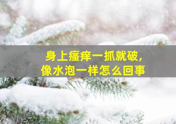 身上瘙痒一抓就破,像水泡一样怎么回事