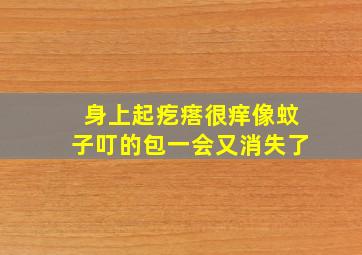 身上起疙瘩很痒像蚊子叮的包一会又消失了