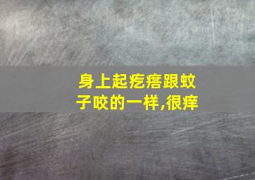 身上起疙瘩跟蚊子咬的一样,很痒