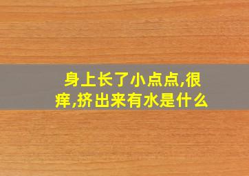 身上长了小点点,很痒,挤出来有水是什么