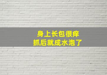 身上长包很痒抓后就成水泡了