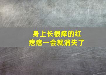 身上长很痒的红疙瘩一会就消失了