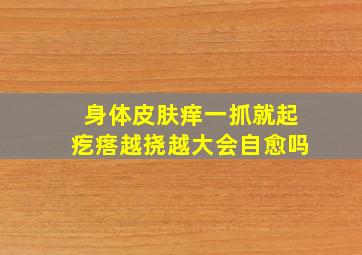 身体皮肤痒一抓就起疙瘩越挠越大会自愈吗