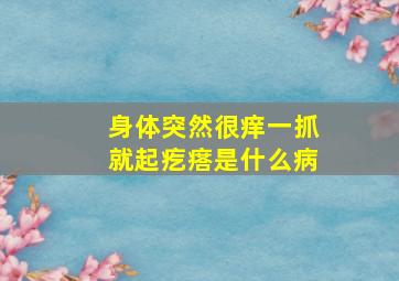 身体突然很痒一抓就起疙瘩是什么病