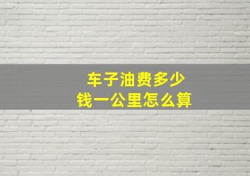 车子油费多少钱一公里怎么算