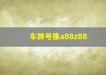 车牌号豫a88z88