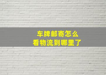 车牌邮寄怎么看物流到哪里了