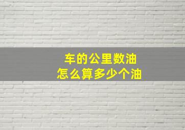 车的公里数油怎么算多少个油