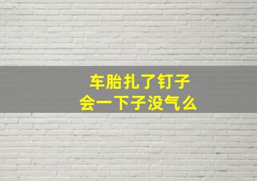 车胎扎了钉子会一下子没气么