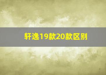 轩逸19款20款区别