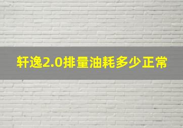 轩逸2.0排量油耗多少正常