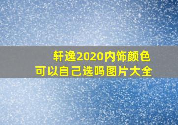 轩逸2020内饰颜色可以自己选吗图片大全